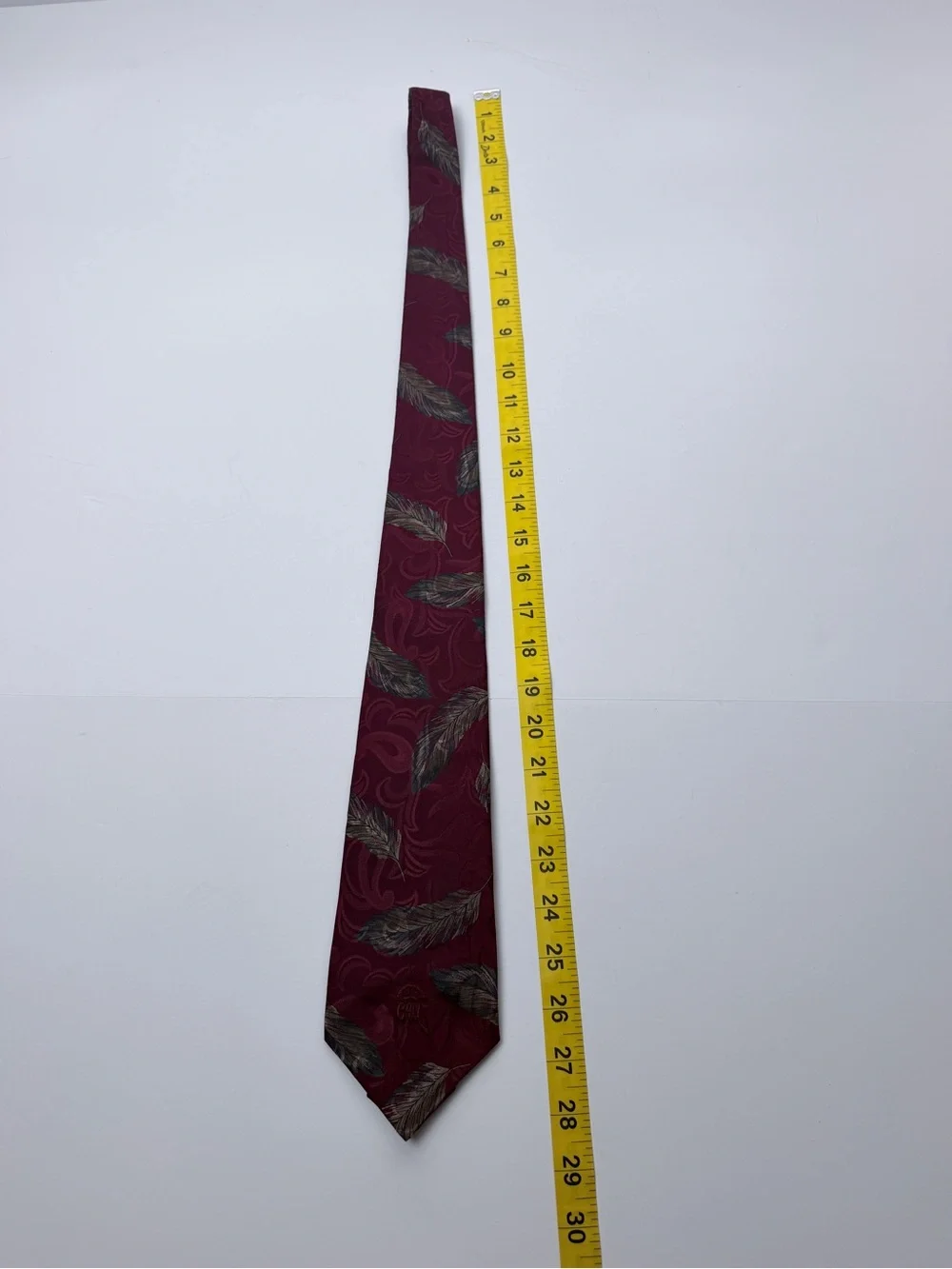 Countess Mara Men’s Silk Tie Burgundy Floral Leaf Jacquard Necktie 58” Classic